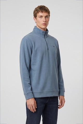 Wrangler Pamuklu Regular Fit Dik Yaka Fermuarlı Selanik Örgü Sweatshirt Mavi