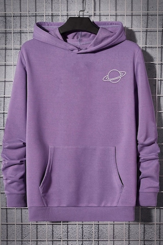 Saturn Baskılı Sweatshirt Lila