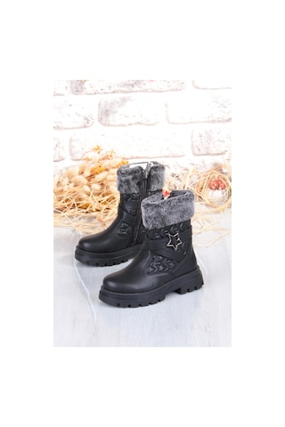 Fort Cool Evla Anatomik Sıcak Astar Kaymaz Taban Kız Çocuk Bot Siyah