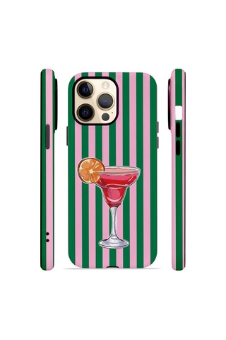 Apple iPhone Uyumlu 14 Pro Max Vorian Çift Katmanlı Magsafe Kılıf Pink Citrus Cocktail