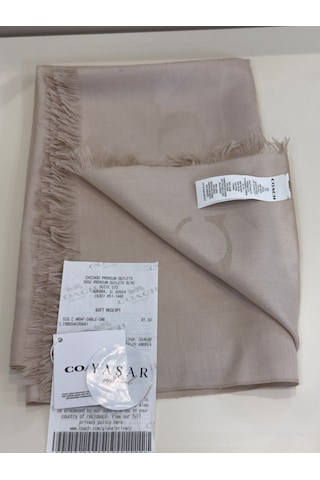 Coach Signature Wrap Yün Ipek Şal BEj