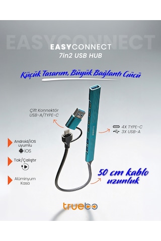 Truebo EasyConnect 7in2 Type-C / USB 3.0 Hub