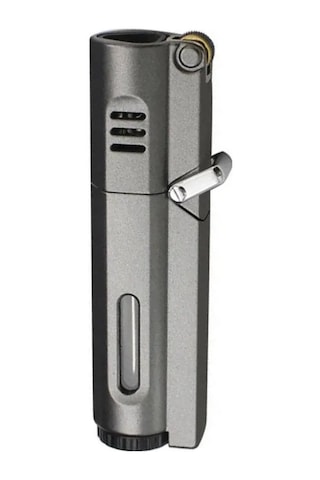 Premiumquality Parlak Gunmetal 3 Torch Pürmüz Metal Puro Çakmağı