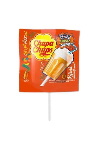 Chupa Chups 3d Fızzy Drinks Portakal Aromalı Lolipop Şeker 15 G X 4 Adet