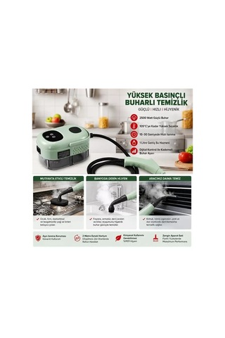 Hubrendy Sh Sunup Sn-37875 2500w Yüksek Basınçlı Ayarlanabilir Dijital Buharlı Temizleme Cihazı 1 Li