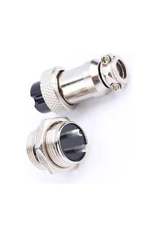 Geeroyoo 2 Pin Gx16 Metal Hava Uçak Konnektörü - Su Geçirmez, Sıcak Dayanıklı, Elektromanyetik Gürültü Engeli - Soket + Plug Seti