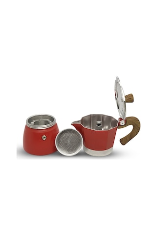 Horecamark Aluminyum Moka Pot 6 Kupa Siyah 3 Cups Moka Pot