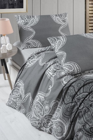 Mulberry Tivoli Çift Kişilik Lastikli Çarşaf Nevresim Takımı Antrasit