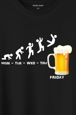 Beer Week Friday Weekend Bira Alkol Hafta Sonu Tatili Baskılı Tişört Unisex T-shirt 001