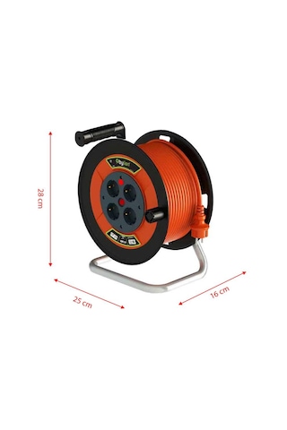 Bylion Pse20315f Mini Plastik Gövde Makaralı Kablo 3x1.5mm - 20 Mt 20 M