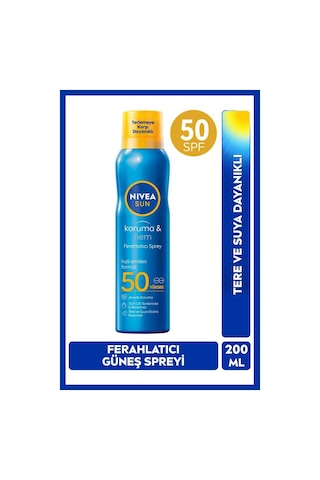 Sun Spf50 Güneş Koruyucu Ve Ferahlatıcı Vücut Spreyi 200ml,tere Ve Suya Dayanıklı,hızlı Emilir