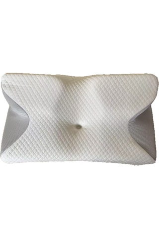 Geeksen Boyun Desteği Ambalajlı Kelebek Şekilli Hafıza Yastığı - Yavaş回弹 Pamuk, 3 Bölgeli Tasarım, Ev/ Otel Kullanıma Uygun, Gri 37x62cm Gri