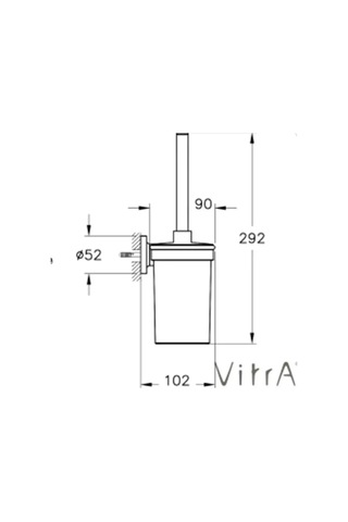 9022962366704 - VitrA Ilia A44201 Tuvalet Fırçalığı, Krom Beyaz - Krom