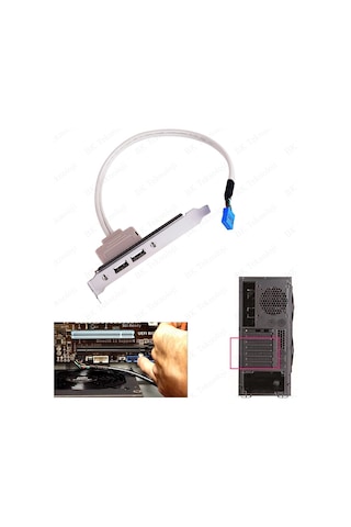 PC Anakart 9 Pin Header 2 Port USB 2.0 Anakart Arka Panel Genişle