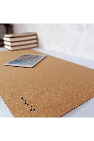 Besthome1 Doğal Kork Materyalinde Büyük Boy 85x42cm Masaüstü Matı: Su Geçirmez, Kirliyorsa