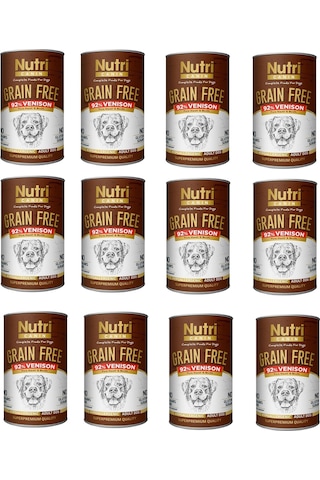 Nutri Canin Tahılsız %92 Geyik Etli Konserve Yetişkin Köpek Maması 12 x 400 G