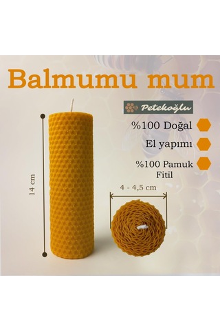 Petekoğlu Balmumu Mum Dekoratif Hediye Kutusu 4 Lü Set Doğal Petek Beeswax Candle Açmış Gül Mor Süslenmiş Açm Çok Renkli
