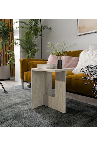 Terni Çok Amaçlı Yan Sehpa Bohem Traverten 35 Cm