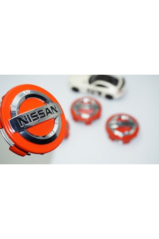 Dk Tuning Nissan Kırmızı Gümüş Jant Göbeği Kapak Seti 60mm