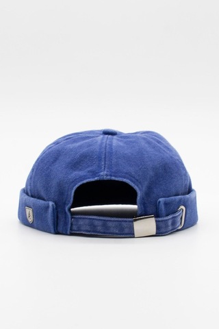 Külah Vintage Retro Mavi Eskitme Pamuk Cap Docker Şapka Mavi