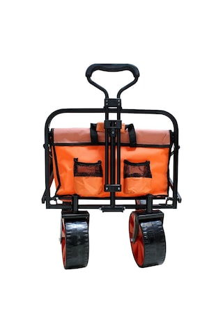 Katlanabilir Taşıma Arabası Plaj-bahçe-kamp Arabası Turuncu Turuncu Tekerli