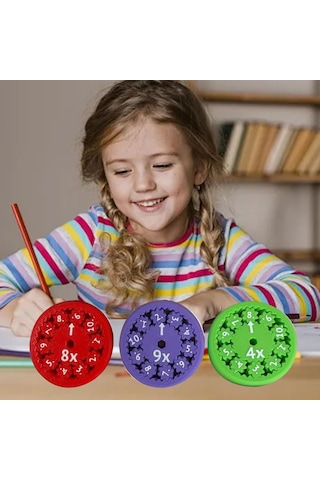 9 Adet Plastik Matematik Stres Çarkı Seti - Matematik Öğrenimi