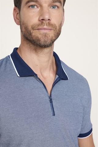 Tudors Erkek Slim Fit Dar Kesim Pamuklu Fermuarlı Lacivertvert Polo Yaka Tişört-27589-Lacivertvert Lacivert
