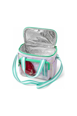 Çocuk Termal Okul Beslenme Çantası Şeffaf Cepli Peluş Aksesuarlı Omuz Askılı Lunch Bag Multi