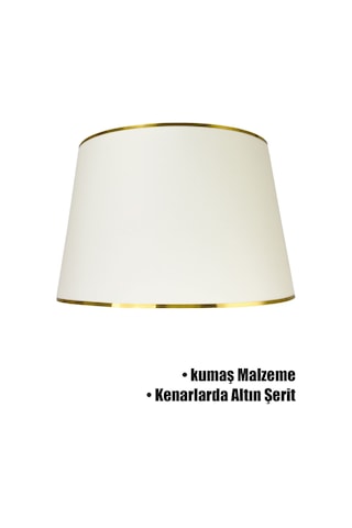 Krem Gold Şeritli Lambader Şapkası Krem