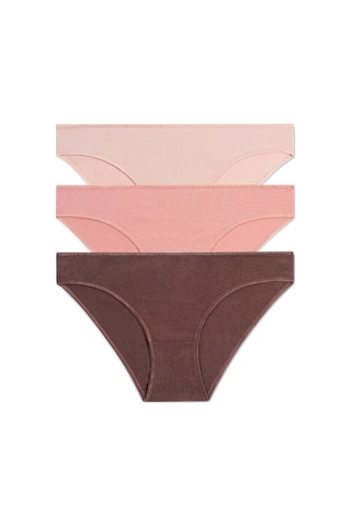 Suwen 3lü Paket Slip Külot St00406011343 Nude Kahverengi Pembe Kahverengi - Pembe