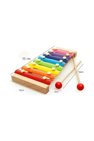 Zuzu Toys Ksilofon Ahşap Selefon 8 Nota 8 Ton 25 CM 8 Tuşlu