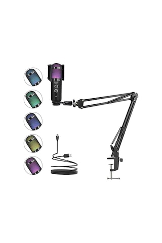 Midex Regard Rgb Set Usb Ekholu Oyuncu Ve Yayıncı Mikrofonu Kayıt Gaming Tiktok Twitch Canlı Yayın Discord Youtube