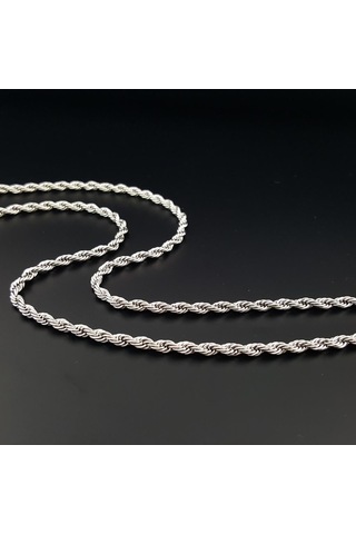 Pigado 316L Paslanmaz Çelik Burgu Zincir Kolye (390373753) Gümüş