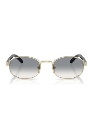 Prada Pr B53s Zvn02c 52 Unisex Oval Gold Metal Güneş Gözlüğü Altın