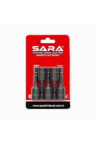 Sara S824 Mıknatıslı Somun Adaptörü 8 X 65 Mm, 5 Adet