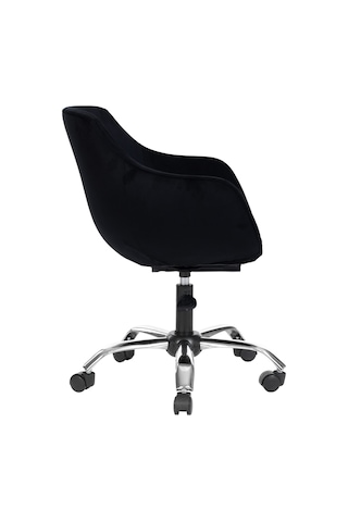 Markaelz Krom Metal Ayaklı Ofis Çalışma Sandalyesi Monoko Siyah