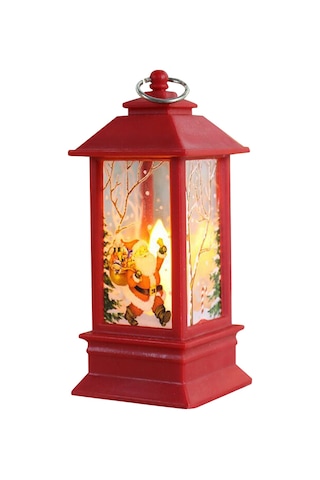 Konesam Küçük Kırmızı Noel Baba Şekerleme Lambası - Pvc Işıklı Masaüstü Dekorasyonu, Sıcak Işık, Paketli