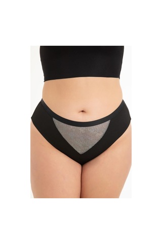 File Detaylı Beli Lastikli Lazer Kesim Büyük Beden Kadın Tanga Külot 3'lü Paket Renkli-2 Çok Renkli