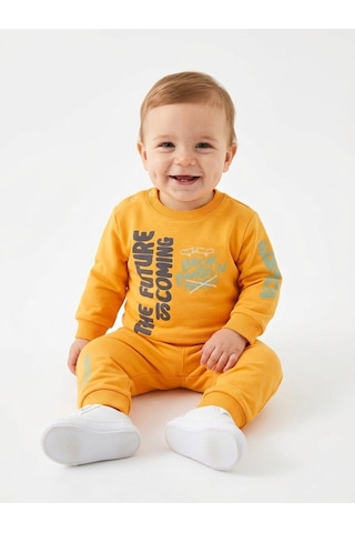 Aydınlar Bebe Organik Pamuk Erkek Bebek 2li Takım Sarı Sari
