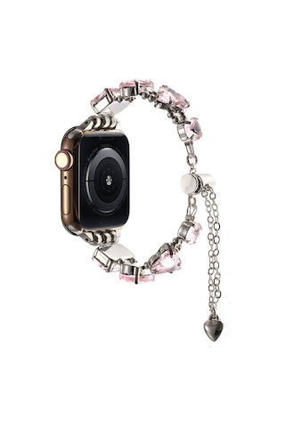 Apple Uyumlu Watch 7 45mm Zore Krd-115 Renkli Taş Tasarımlı Kordon-colorful