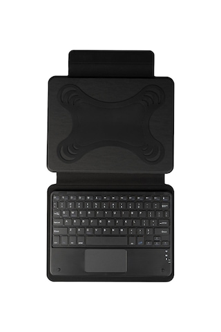 Uyumlu Zore Border Keyboard 13" İnç Universal Bluetooh Bağlantılı Standlı Klavyeli Tablet Kılıfı-siyah Tablet Kılıfı