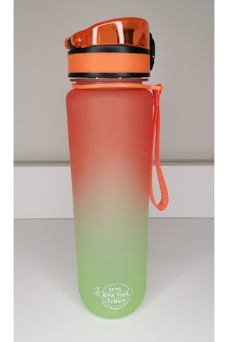 Shop-Set 1000 Ml Tritan Motivasyonlu Su Matarası (Turuncu - Neon