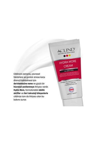 Aclind Hydro More Cream Yoğun Nem Ve Pürüzsüz Cilt Bakım Kremi