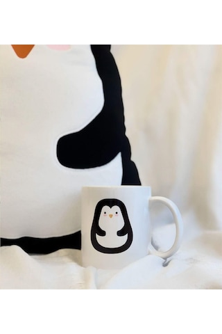 Giftmoda Tatlı Penguen Tasarımlı Kupa Ve Yastık Set Genel