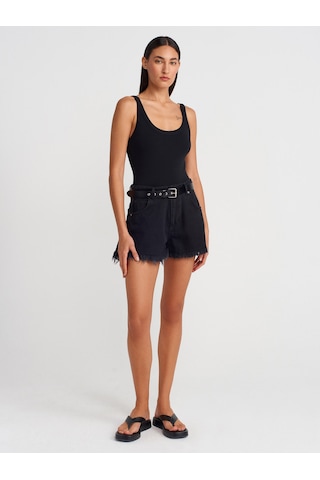 Dilvin 21053 Askılı Bodysuit-siyah Siyah