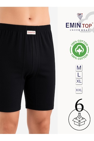 Mercan Erkek Boxer Short 6'lı - Siyah Boxer Şort