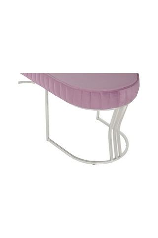 Viego Silver Striped- Pembe Kapitoneli Chester Model Puf & Bench & Koltuk & Uzun Makyaj Puff & Yatak Ucu &önü