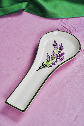 Piatti Naturali Seramik Lavanta Kirli Kaşıklık Tezgah Üstü Kepçe Kaşık Altlığı