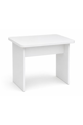 Liva Ofis Sehpası, Orta Sehpa, Ara Sehpa, 60 X 50 Cm Tabla, Yükseklik 45 Cm Beyaz