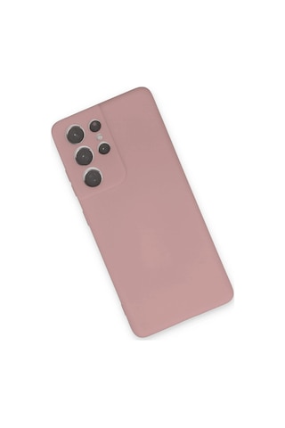Newface Samsung Galaxy Uyumlu S21 Ultra Kılıf Nano İçi Kadife Silikon Semeglbl - 69 - Pudra